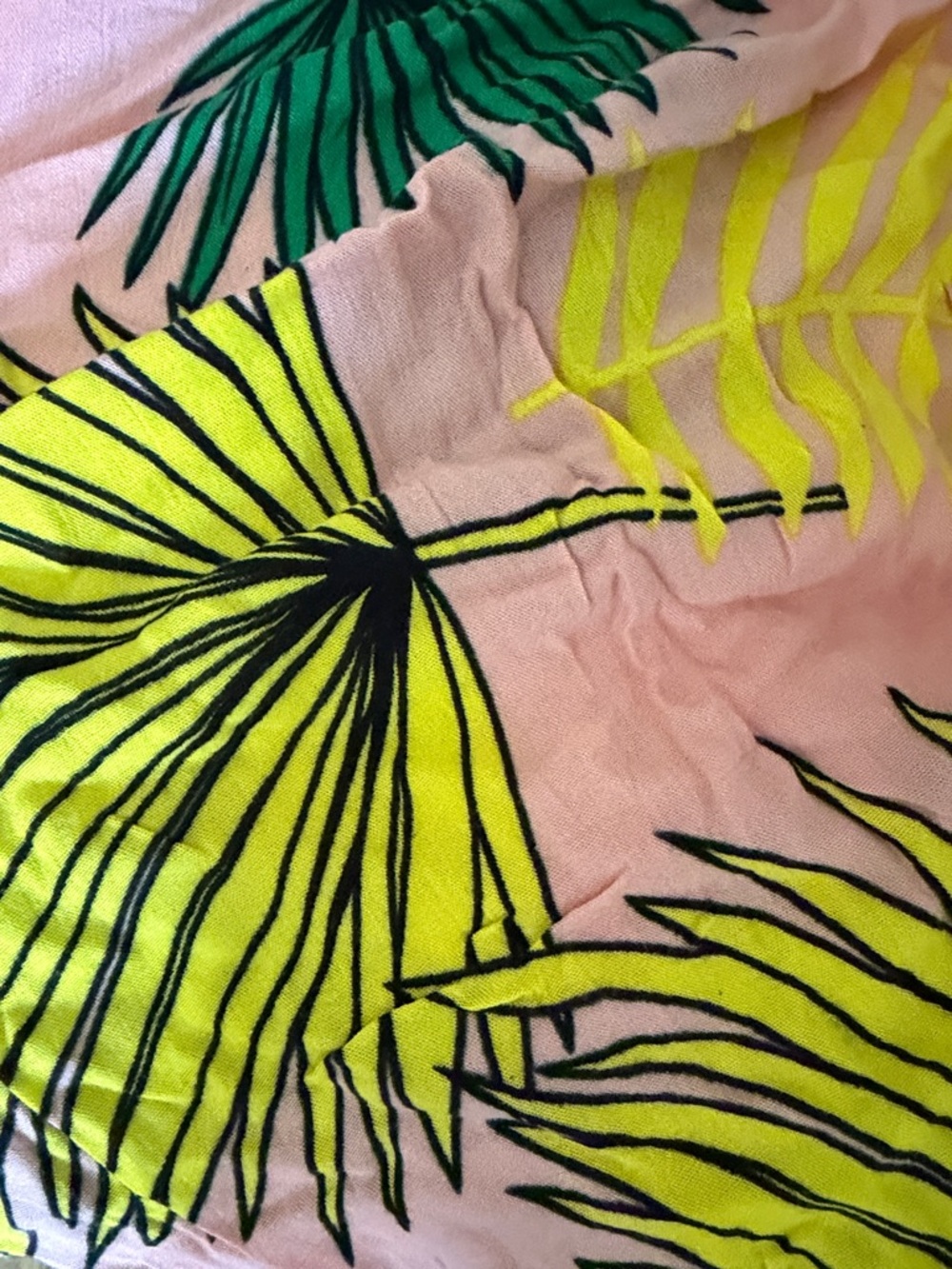 Women’s Pink Palm-Print Swim Sarong